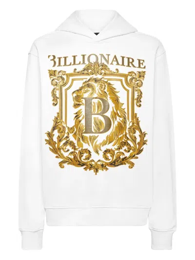 Billionaire Lion B Frame-print Hoodie In Yellow