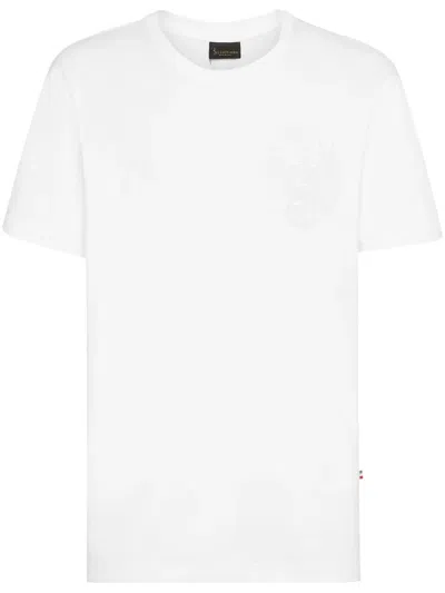 Billionaire Lion-embroidered Cotton T-shirt In White