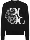 Billionaire Lion-print Cotton Sweatshirt In Black