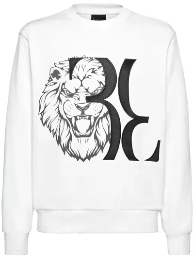 Billionaire Lion-print Cotton Sweatshirt In White
