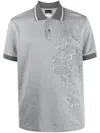 Billionaire Lion-print Polo Shirt In Grey