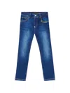 Billionaire Lion Stone-washed Jeans In Blue