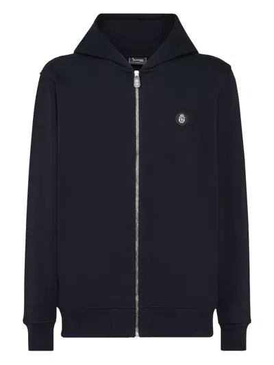 Billionaire Lion Zip-up Hoodie In Blue