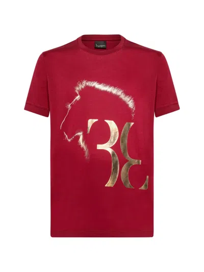 Billionaire Lion-print Crew-neck T-shirt In Red
