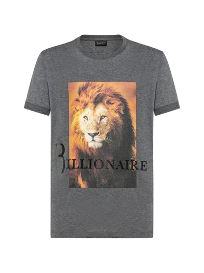Billionaire Lion-print T-shirt In Gray