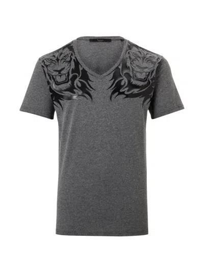 Billionaire Lion-print V-neck T-shirt In Multi