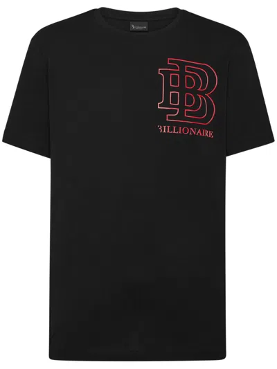 Billionaire Logo-appliqué Cotton T-shirt In Black