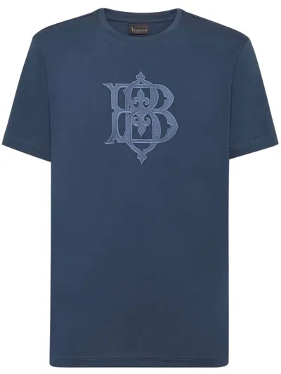 Billionaire Logo-appliqué Cotton T-shirt In Blue
