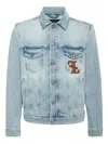 Billionaire Logo-appliqué Denim Jacket In Blue