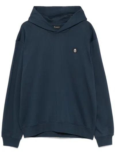 Billionaire Logo-appliqué Hoodie In Blue