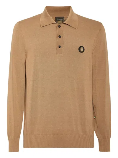 Billionaire Logo-appliqué Polo Shirt In Neutral