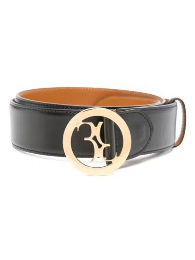 Billionaire Logo-buckle Belt In Black