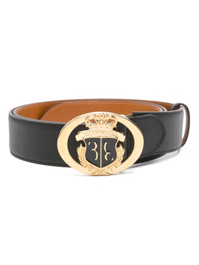 Billionaire Logo-buckle Belt In Black