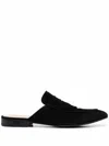 Billionaire Logo Embossed Suede Mules In Black