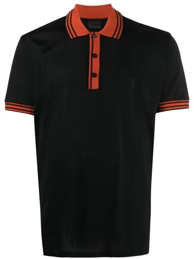 Billionaire Logo-embroidered Cotton Polo Shirt In Black