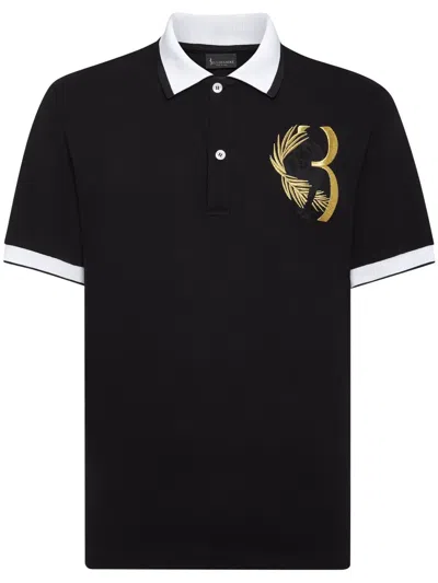Billionaire Logo-embroidered Cotton Polo Shirt In Black