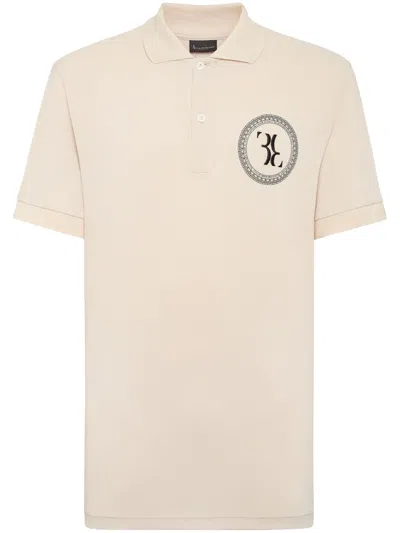 Billionaire Logo-embroidered Cotton Polo Shirt In Nude