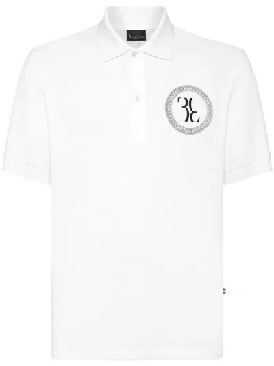 Billionaire Logo-embroidered Cotton Polo Shirt In White