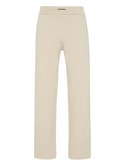 Billionaire Logo-embroidered Cotton Track Pants In Neutral