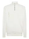 Billionaire Logo-embroidered Half-zip Jacket In White