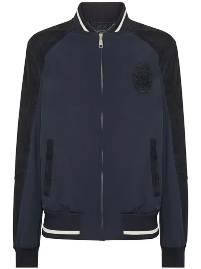 Billionaire Logo-embroidered Jacket In Blue