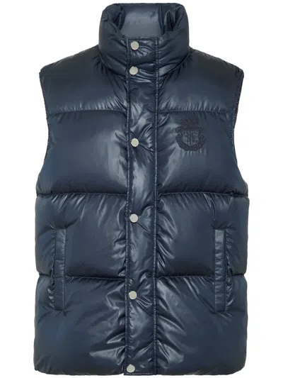 Billionaire Logo-embroidered Padded Gilet In Blau