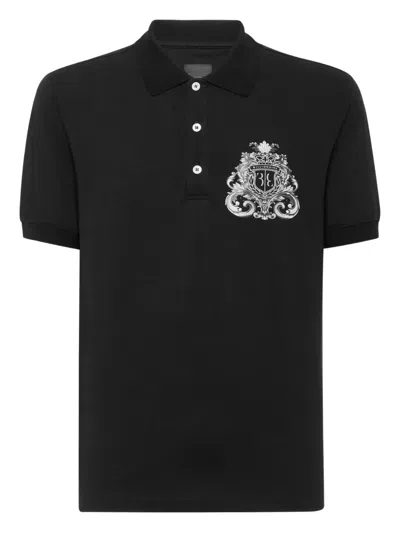 Billionaire Logo-embroidered Polo Shirt In Black