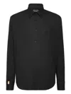 Billionaire Logo-embroidered Stretch-cotton Shirt In Black