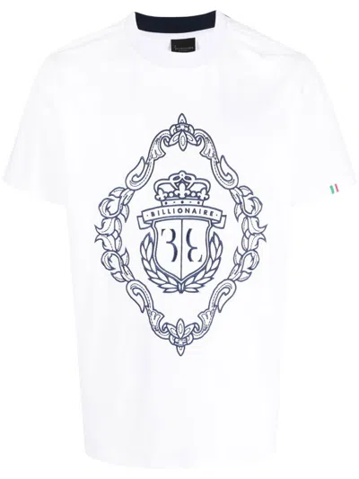 Billionaire T-shirt Mit Logo-stickerei In White