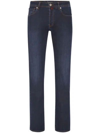 Billionaire Logo-embroidered Straight-leg Jeans In Blue