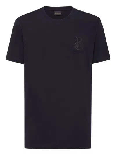 Billionaire Logo-embroidered T-shirt In Black