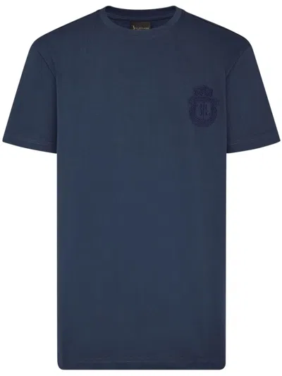 Billionaire Logo-embroidered T-shirt In Blue
