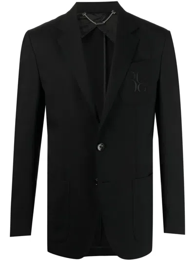 Billionaire Logo-embroidered Tailored Blazer In Black