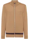 Billionaire Logo-embroidered Zip-up Jumper In Neutrals