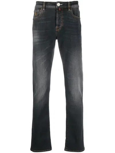 Billionaire Logo-patch Denim Jeans In Grey