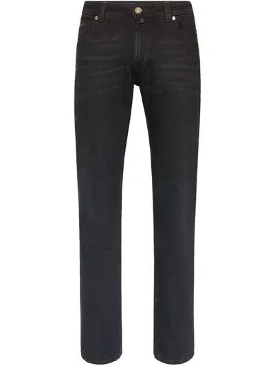 Billionaire Logo-patch Jeans In Black