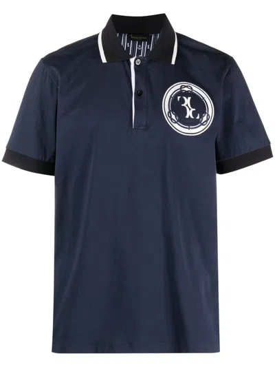 Billionaire Logo-patch Polo Shirt In Blue