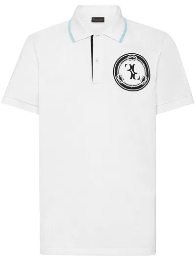 Billionaire Logo-patch Polo Shirt In White