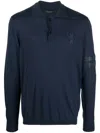Billionaire Logo-patch Silk Blend Jumper In Blau