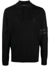 Billionaire Logo-patch Silk Blend Jumper In Schwarz