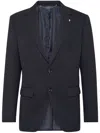 Billionaire Logo-patch Single-breasted Blazer In Blue