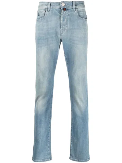 Billionaire Logo-patch Straight-leg Jeans In Blau