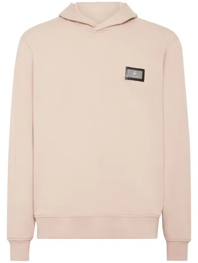 Billionaire Logo-plaque Cotton Hoodie In Neutrals