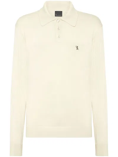 Billionaire Logo-plaque Polo Shirt In White