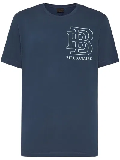 Billionaire Logo-print Cotton T-shirt In Blue