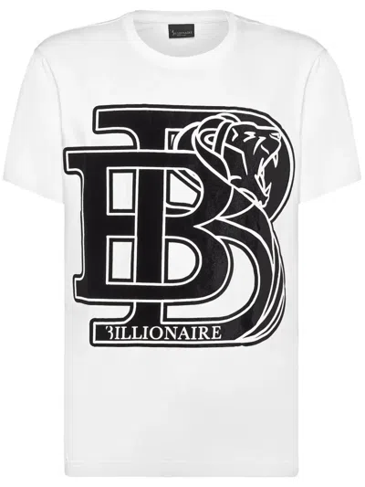 Billionaire Logo-print Cotton T-shirt In White
