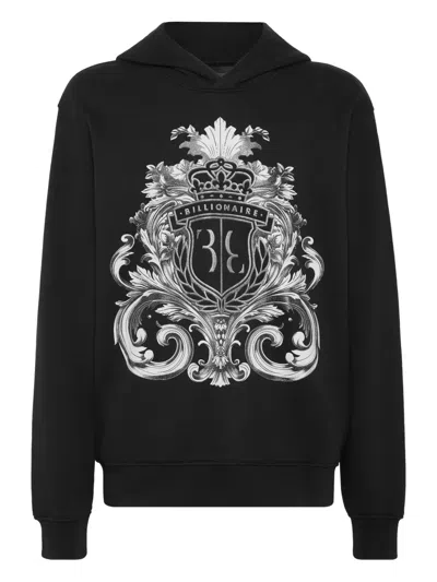 Billionaire Logo-print Hoodie In Black