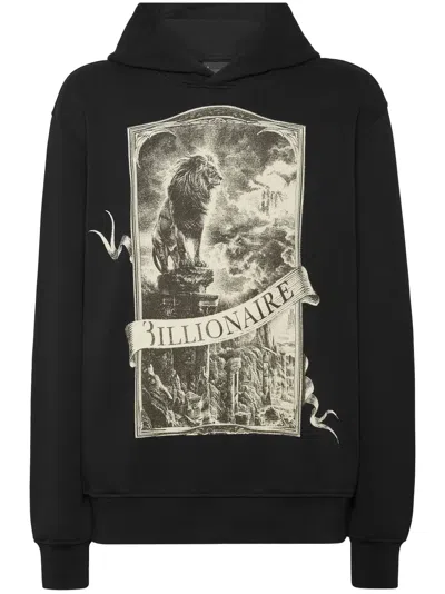 Billionaire Logo-print Hoodie In Black