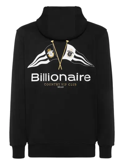 Billionaire Logo-print Hoodie In Black