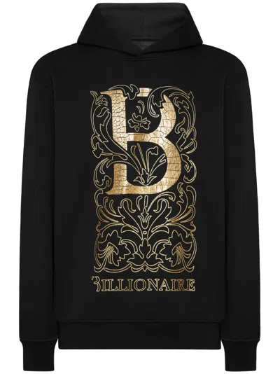 Billionaire Logo-print Hoodie In Black